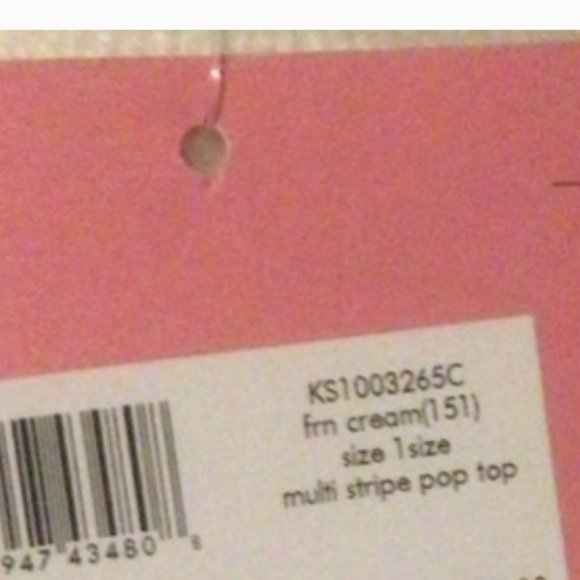 Kate spade multi stripe pop top mitten gloves white pink nwt - Picture 5 of 6